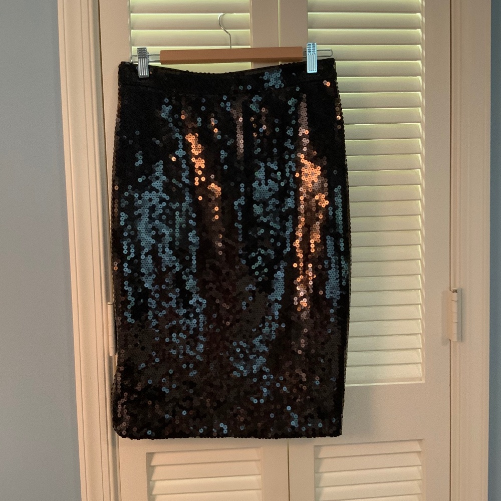 Black sequined skirt
